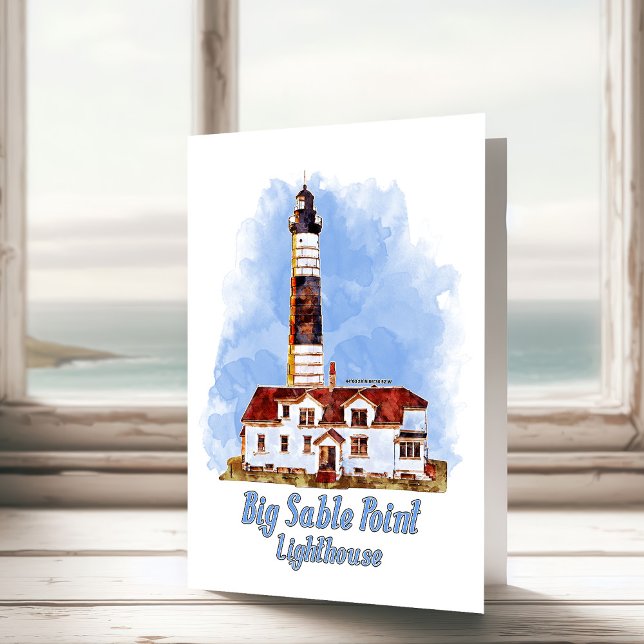 Tarjeta De Agradecimiento acuarela del faro del punto de la gran sabilidad - (Subido por el creador)