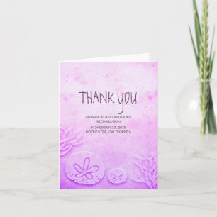Tarjeta De Agradecimiento acuarela dólar de arena boda de playa gracias