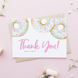Tarjeta De Agradecimiento Acuarela Donuts de salpicadura blanca Cumpleaños<br><div class="desc">Envíe gracias con esta tarjeta de agradecimiento de personalizable. Cuenta con donuts de acuarela de color blanco con salpicaduras de colores. Personalice agregando sus detalles. Esta tarjeta de agradecimiento es perfecta para uso personal y de negocios. Hay otros colores disponibles.</div>