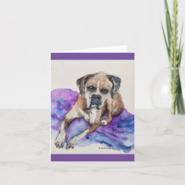 Tarjeta De Agradecimiento acuarela en honor a Butch, nuestro Boxer