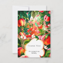 Tarjeta De Agradecimiento Acuarela Encantada Cumpleaños de Melocotón