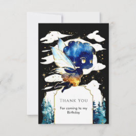 Tarjeta De Agradecimiento Acuarela encantada Magia Fairy Birday