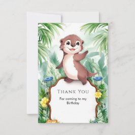 Tarjeta De Agradecimiento Acuarela encantada Otter Cumpleaños