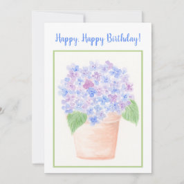 Tarjeta De Agradecimiento Acuarela floja pintada a mano Hydrangea Floral