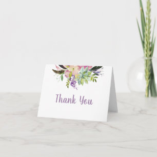 Tarjeta De Agradecimiento Acuarela Flor Cumpleaños Sorpresa 90 Agradecimient