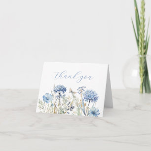 Tarjeta De Agradecimiento Acuarela Flor Silvestre Azul Claro