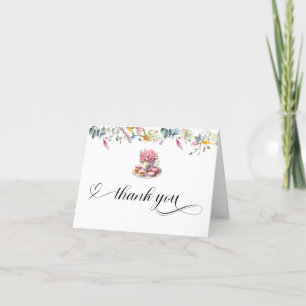 Tarjeta De Agradecimiento Acuarela Flor Silvestre    Fiesta de Té