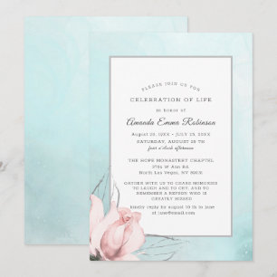 Tarjeta De Agradecimiento acuarela floral azul rosa rosa de Rubor