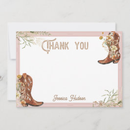 Tarjeta De Agradecimiento Acuarela Floral Boots & Bubbly Brillain