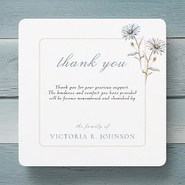 Tarjeta De Agradecimiento Acuarela Floral Daisy Funeral Memorial Gracias