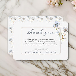 Tarjeta De Agradecimiento Acuarela Floral Daisy Funeral Memorial Gracias