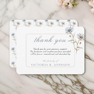 Tarjeta De Agradecimiento Acuarela Floral Daisy Funeral Memorial Gracias