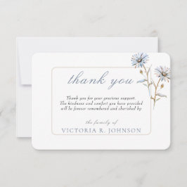 Tarjeta De Agradecimiento Acuarela Floral Daisy Funeral Memorial Gracias