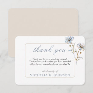 Tarjeta De Agradecimiento Acuarela Floral Daisy Funeral Memorial Gracias
