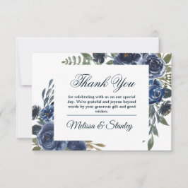 Tarjeta De Agradecimiento Acuarela Floral de Eucalipto Verde Azul Rústico