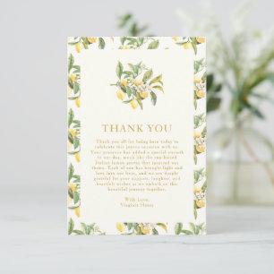 Tarjeta De Agradecimiento Acuarela Floral de Limón