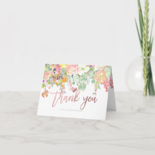 Tarjeta De Agradecimiento Acuarela Floral de PixDezines/Foto Gracias