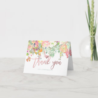 Tarjeta De Agradecimiento Acuarela Floral de PixDezines/Foto Gracias
