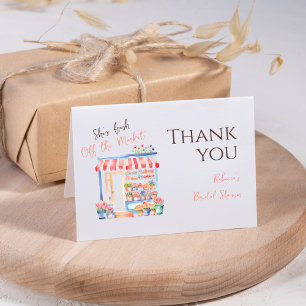 Tarjeta De Agradecimiento Acuarela Floral Desfile Nupcial Recién Salido del 