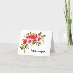 Tarjeta De Agradecimiento Acuarela floral doblada