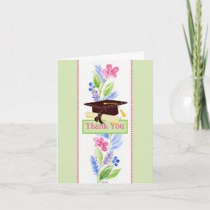 Tarjeta De Agradecimiento Acuarela floral GRADUACIÓN GRACIAS 