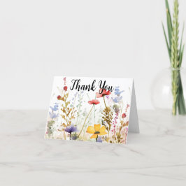 Tarjeta De Agradecimiento Acuarela floral moderna personalizada