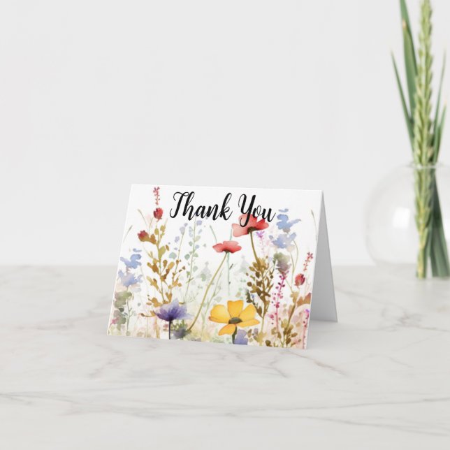 Tarjeta De Agradecimiento Acuarela floral moderna personalizada (Anverso)