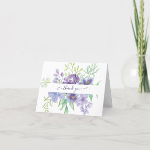 Tarjeta De Agradecimiento Acuarela floral personalizada de lilas gracias