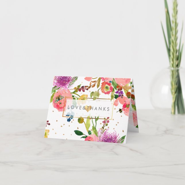 Tarjeta De Agradecimiento Acuarela floral PixDezines/Ranunculus/Gracias (Anverso)