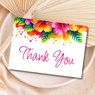 Tarjeta De Agradecimiento Acuarela floral tropical hawaiana