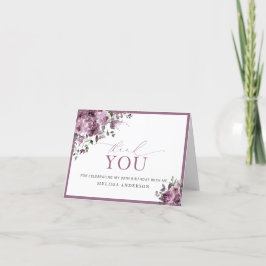 Tarjeta De Agradecimiento Acuarela Flores púrpura 90 cumpleaños Gracias