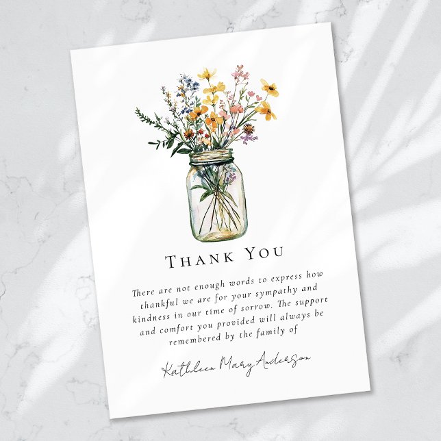 Tarjeta De Agradecimiento Acuarela Flores silvestres Buttercup Sympathy Fune (Subido por el creador)