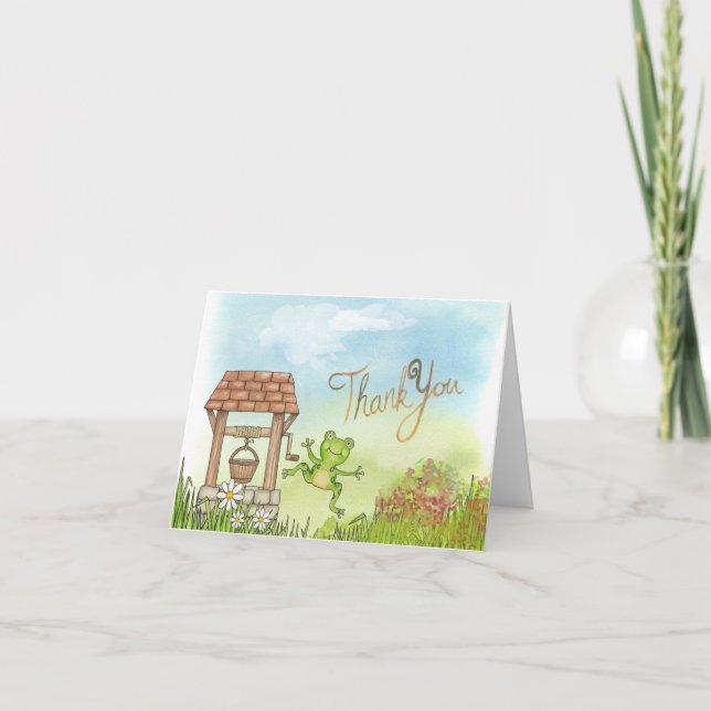 Tarjeta De Agradecimiento Acuarela Gracias Notecard con un buen deseo (Anverso)