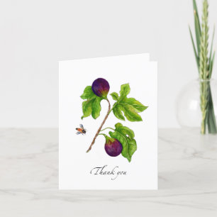 Tarjeta De Agradecimiento Acuarela Higo botánico Doble 