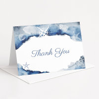 Acuarela Indigo Océano Náutico Ducha Cumpleaños