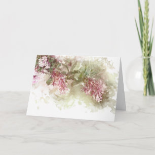 Tarjeta De Agradecimiento Acuarela Jasmine Púrpura Gracias