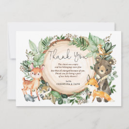 Tarjeta De Agradecimiento Acuarela Jungla Verde Animales salvajes Gracias