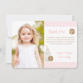 Tarjeta De Agradecimiento Acuarela Leche Y Cookies Foto De La Fiesta De Cump