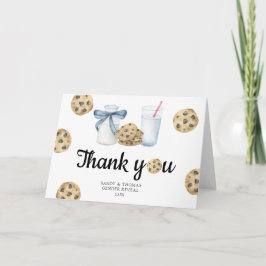 Tarjeta De Agradecimiento Acuarela Leche y galletas Gracias revelación de gé