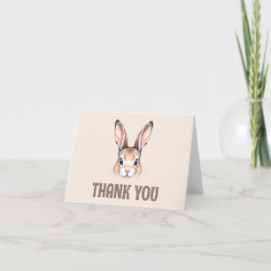 Tarjeta De Agradecimiento Acuarela moderna Cute Semana Santa Cara de conejit