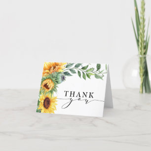 Tarjeta De Agradecimiento Acuarela moderna de girasol