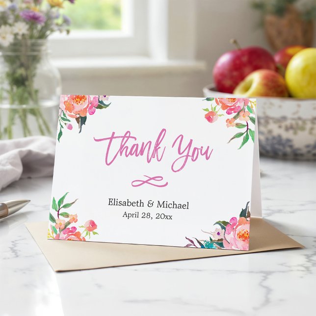 Tarjeta De Agradecimiento Acuarela moderna Floral Botánica Gracias (Subido por el creador)