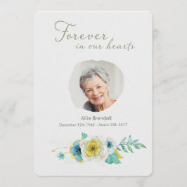 Tarjeta De Agradecimiento Acuarela Oro Turquesa Foto Floral Gracias