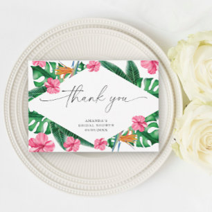 Tarjeta De Agradecimiento Acuarela Palma tropical, gracias regadera de la no