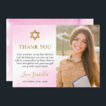 Tarjeta De Agradecimiento Acuarela Pastel de oro rosa Bat Mitzvah Foto<br><div class="desc">Watercolor Pastel Oro Rosa Bat Mitzvah Foto Tarjeta de agradecimiento</div>