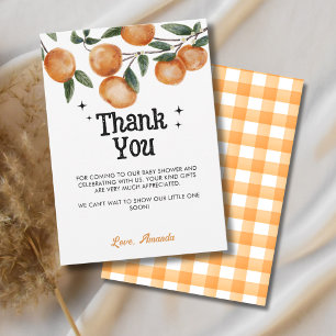 Tarjeta De Agradecimiento Acuarela Pequeña Naranja de Cuidado Gracias