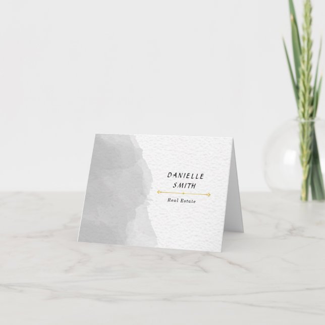 Tarjeta De Agradecimiento Acuarela profesional en blanco y negro (Anverso)