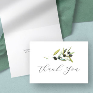 Tarjeta de agradecimiento Acuarela Rama de Olivo