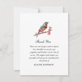 Tarjeta De Agradecimiento Acuarela Robin ave Funeral Foto Gracias