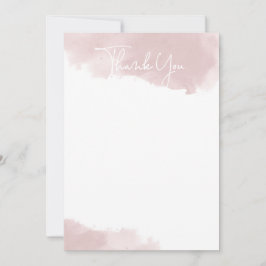Tarjeta de agradecimiento acuarela rosa rubor
